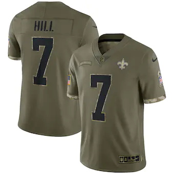 mens nike taysom hill olive new orleans saints 2022 salute 